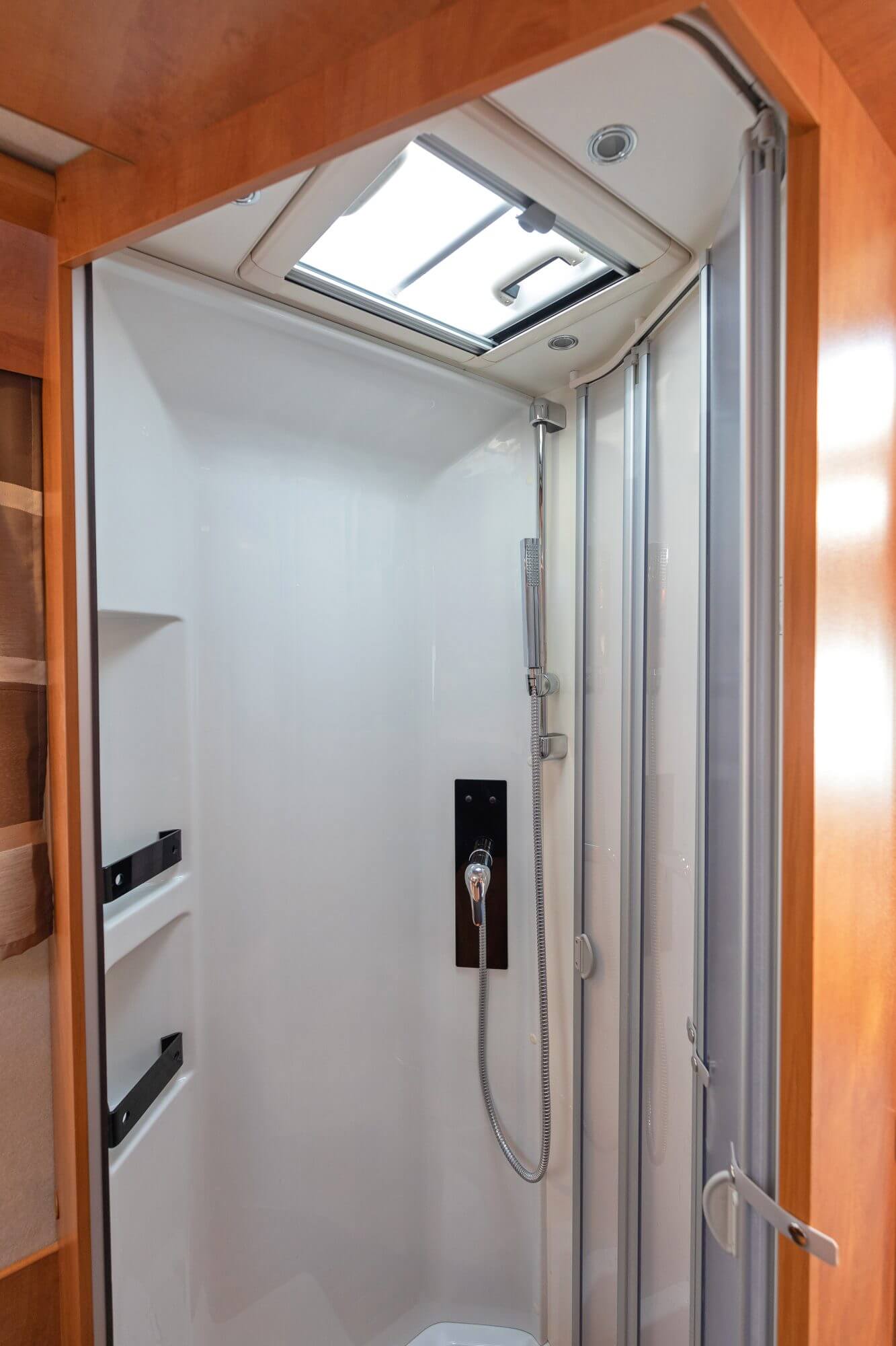 Shower Cabin With Skylight Window Modern Camper Van