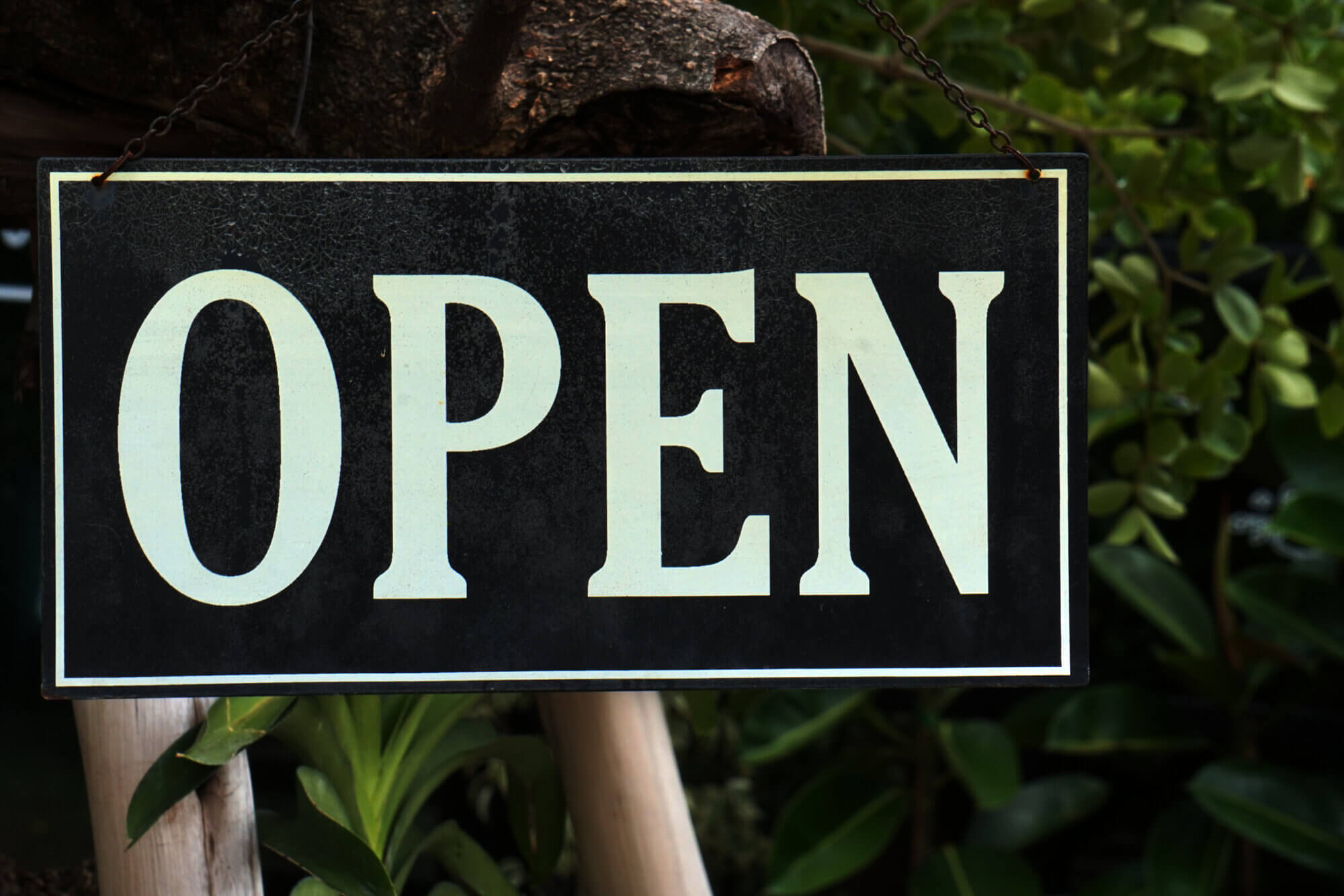 OPEN sign door board used for the The Shop or store tell the customer - sign OPEN